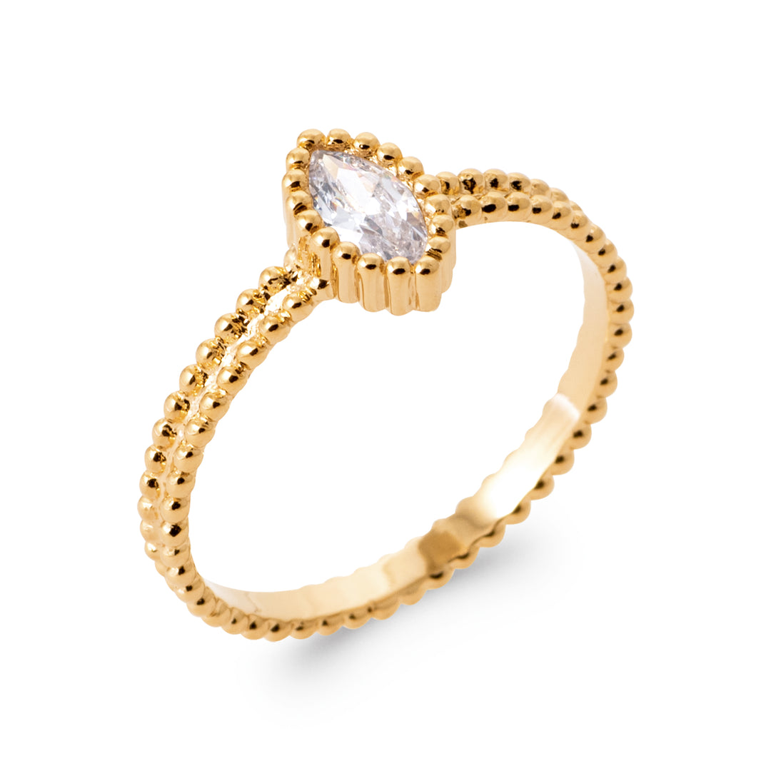 Bague plaqué Or & OZ solitaire Joya