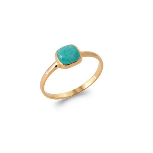 Bague Plaqué Or & Amazonite Paula