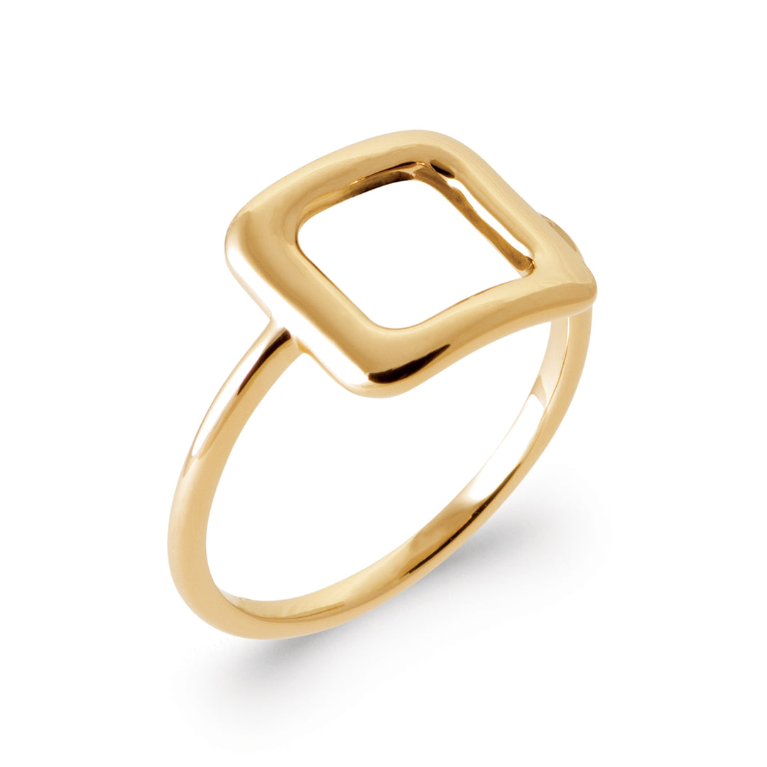 Bague Plaqué or forme Carré Eva