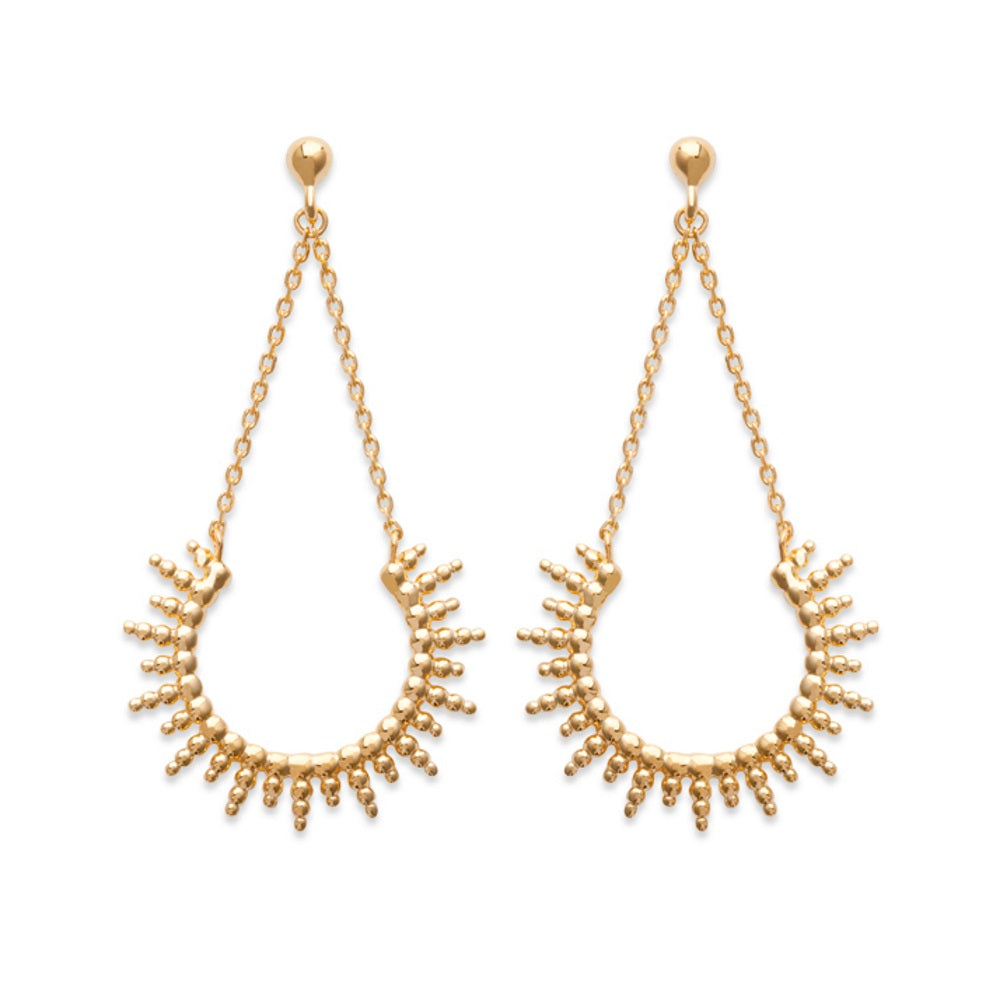 Boucles d'oreilles Plaqué Or pendante Hélios