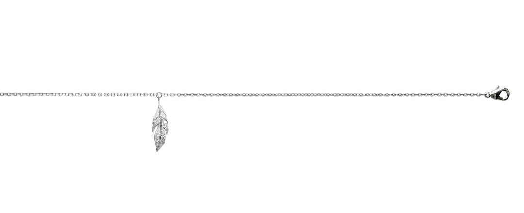 Chaîne de cheville Argent 925 motif plume Albane