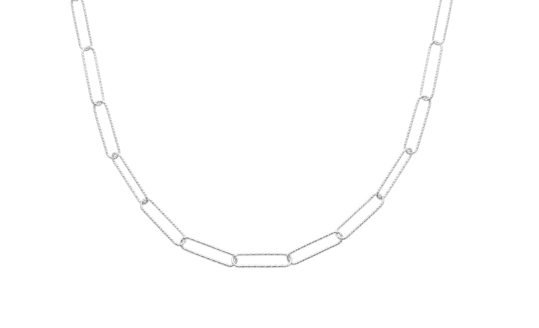 Collier Argent 925 maille trombone Zoé effet martelé