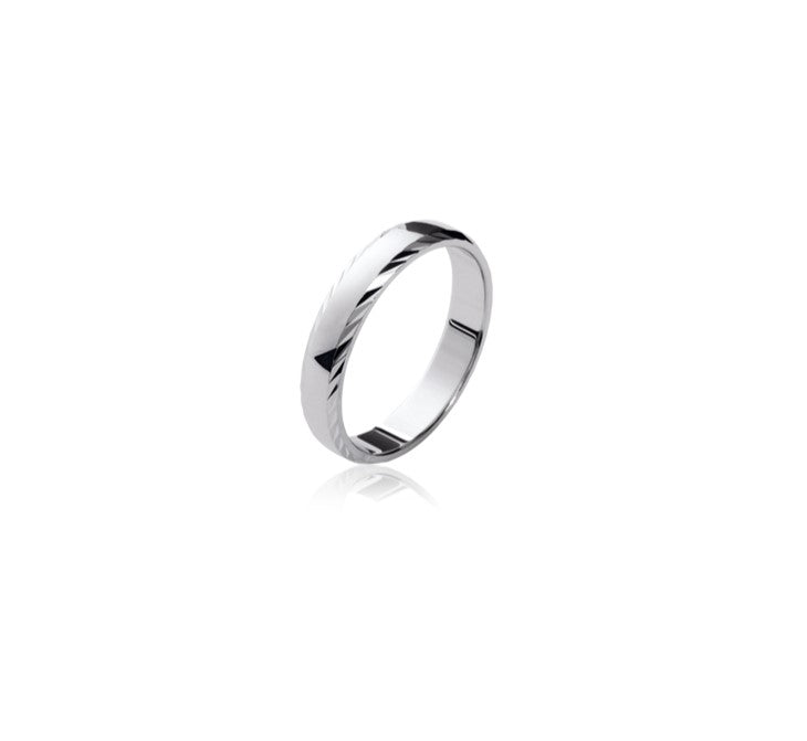 Alliance mixte Argent 925 ruban plat Andréa