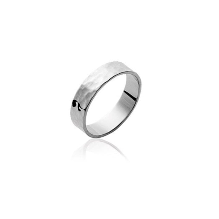 Bague Argent 925 anneau effet martelé Lyna