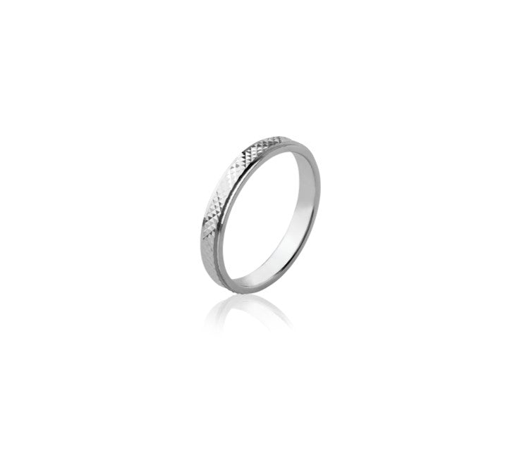 Alliance mixte Argent 925 ruban plat Raphaël