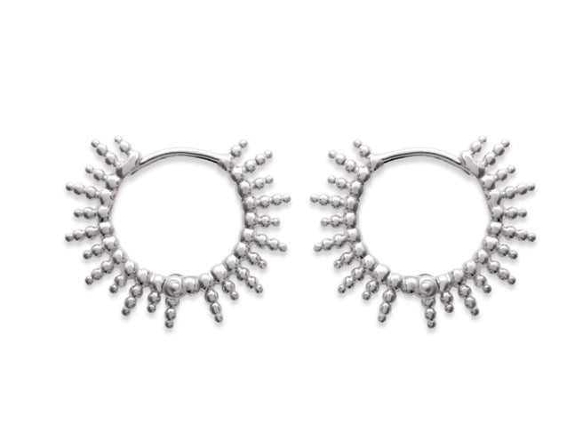 Boucles d'oreilles Argent 925 forme créole soleil Janna