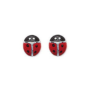 Boucles d'oreilles Argent 925 puces enfant Coccinelle
