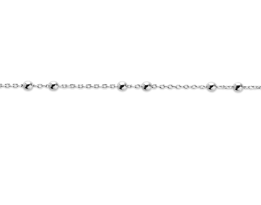Collier Argent 925 maille fine boule Magnolia