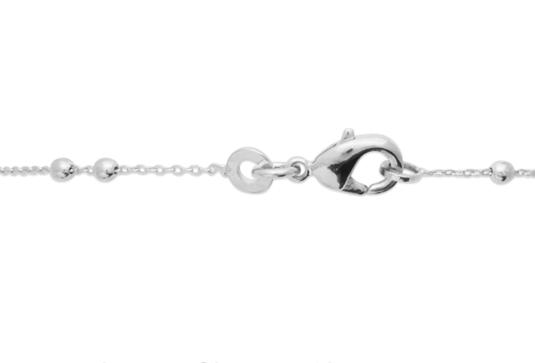 Collier Argent 925 maille fine boule Magnolia