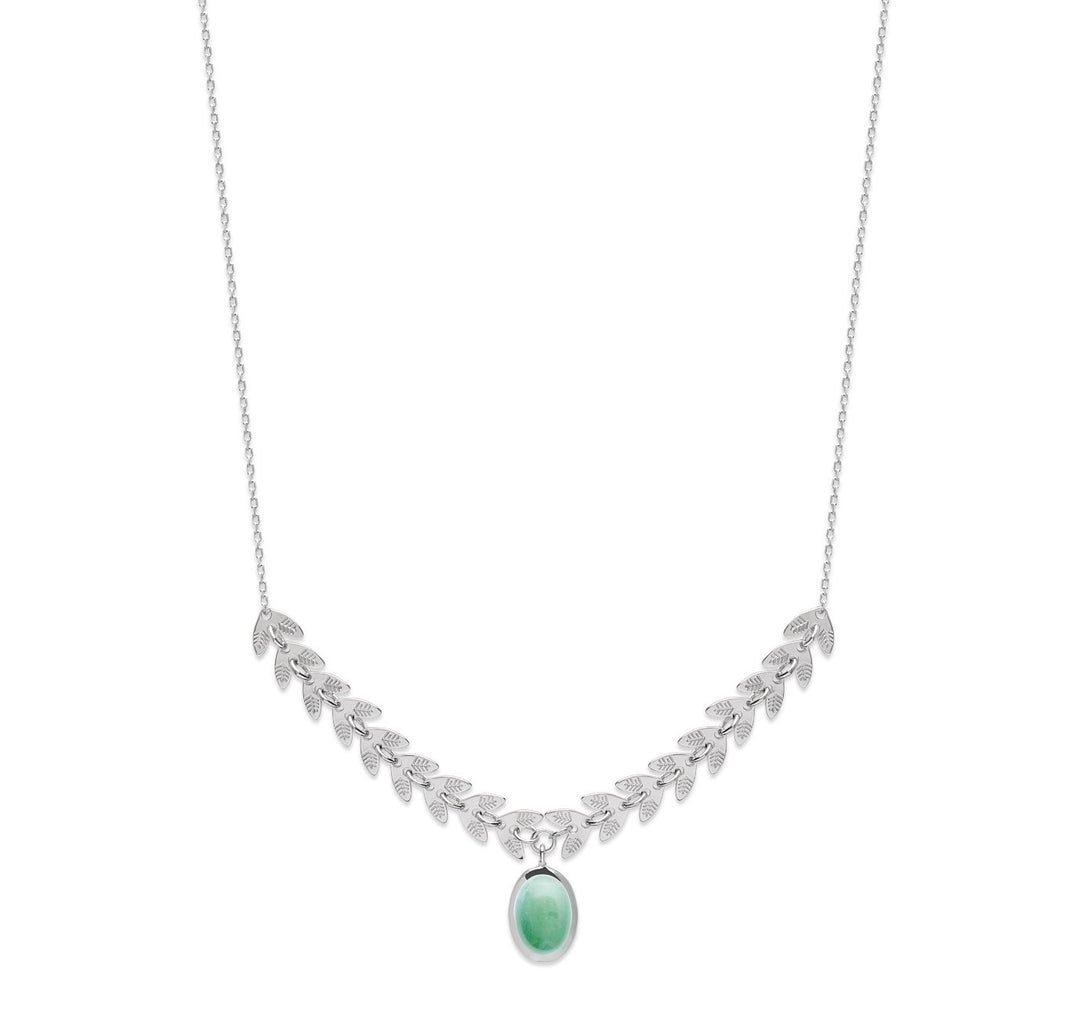 Collier Argent 925 laurier & Aventurine Laurela