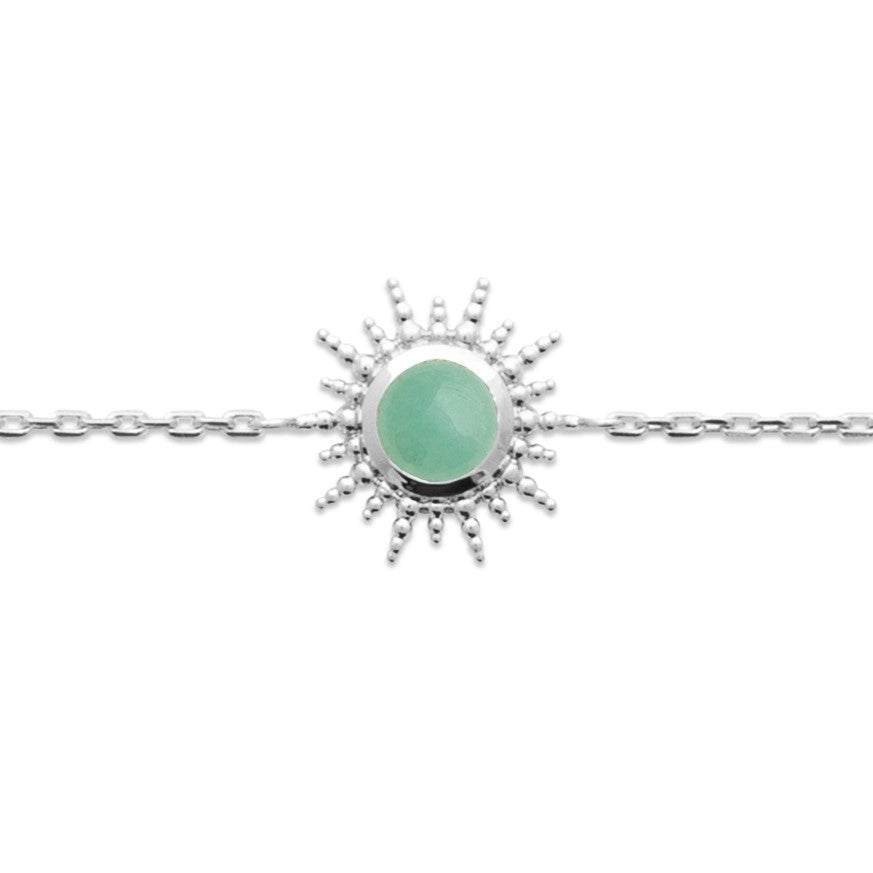 Bracelet Argent 925 soleil & Aventurine Dellia