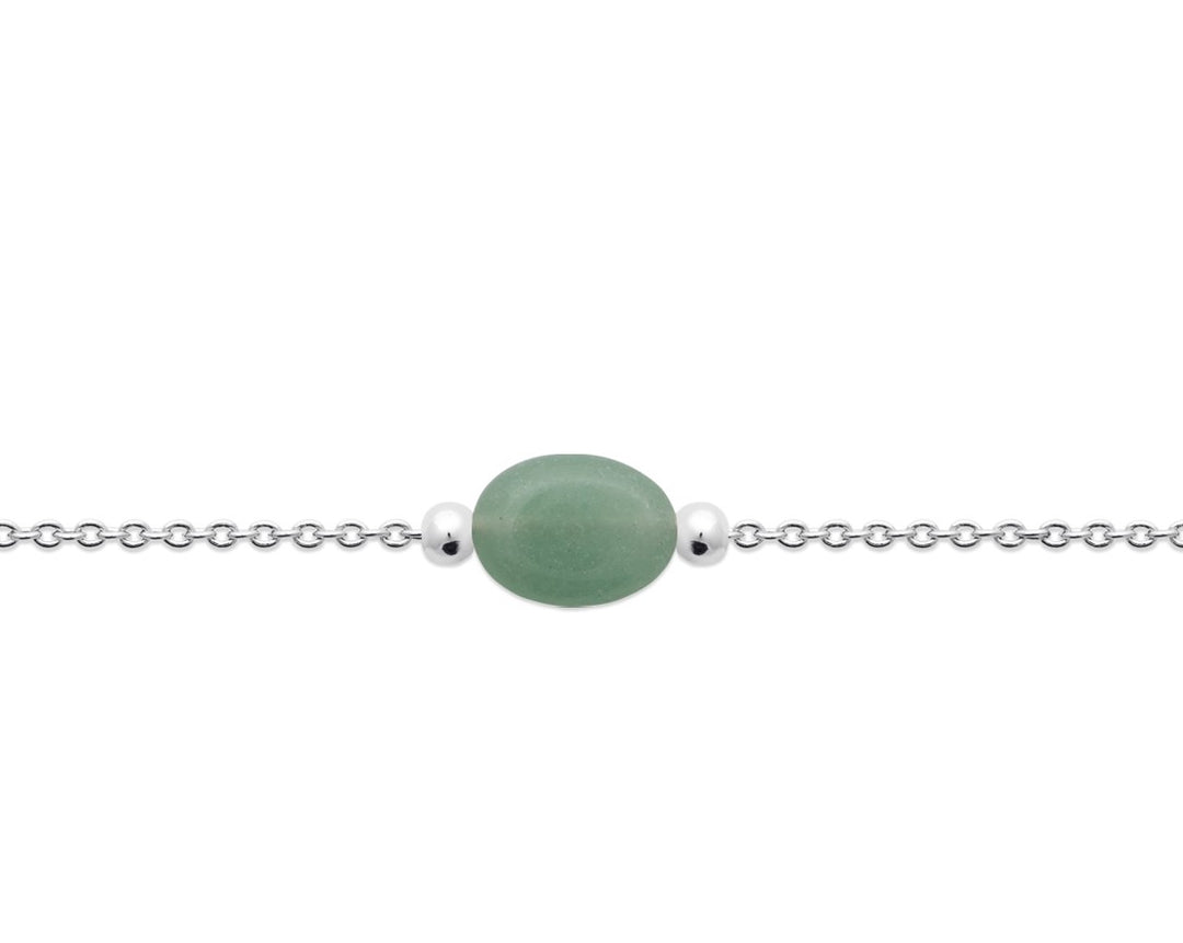 Bracelet Argent 925 & Aventurine Galet