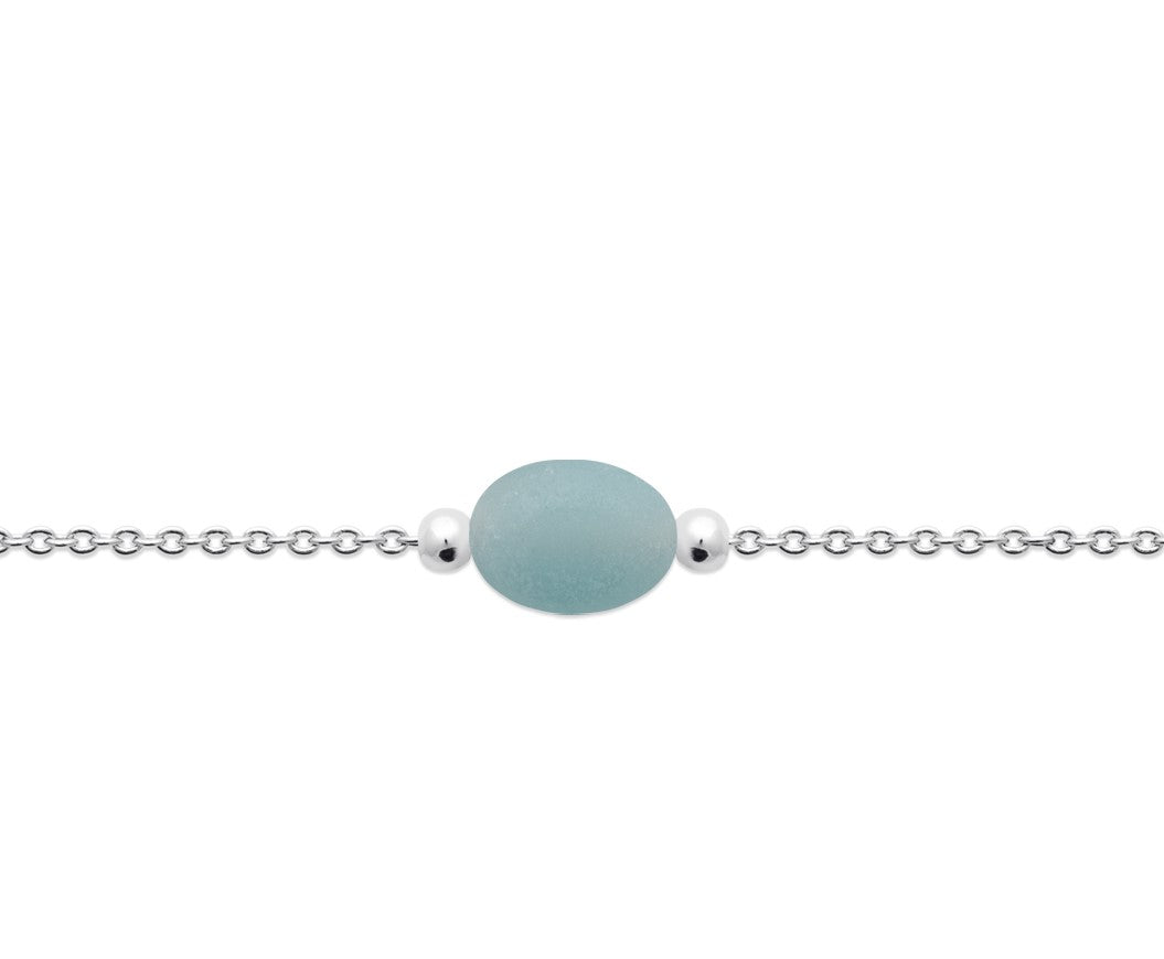Bracelet Argent 925 & Amazonite Galet