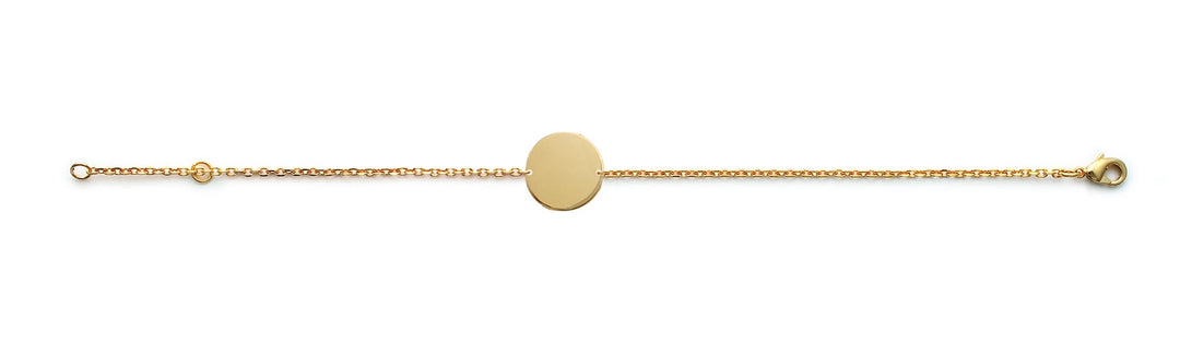 Bracelet Plaqué Or Médaille Ronde