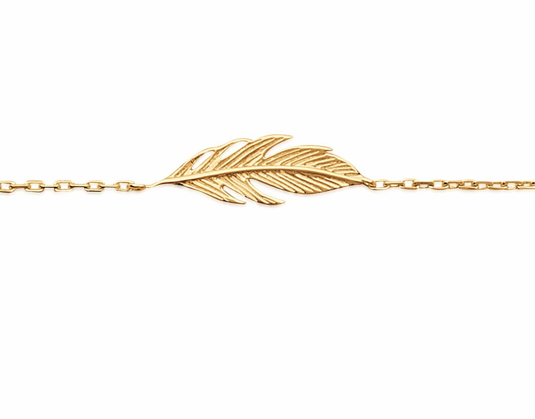Bracelet Plaqué Or Plume