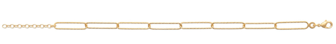 Bracelet Plaqué Or maille trombone diamanté Zoé