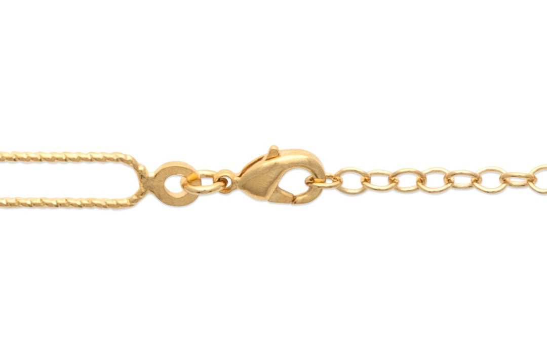 Bracelet Plaqué Or maille trombone diamanté Zoé