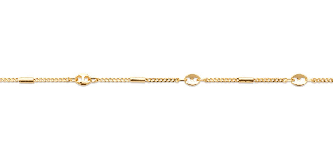 Bracelet Plaqué Or motif maille graine de café Victoria