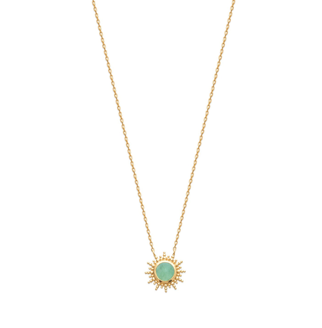 Collier Plaqué Or soleil & Aventurine Dellia