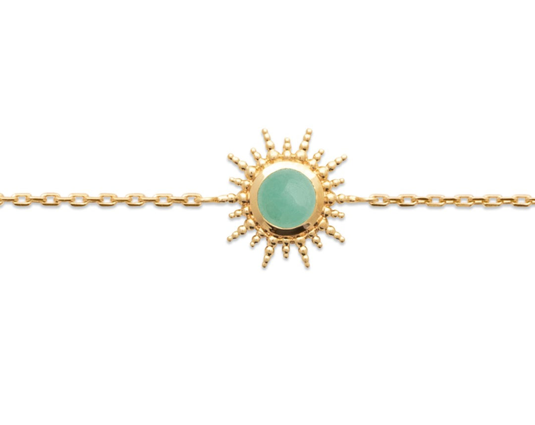 Bracelet Plaqué Or soleil & Aventurine Dellia
