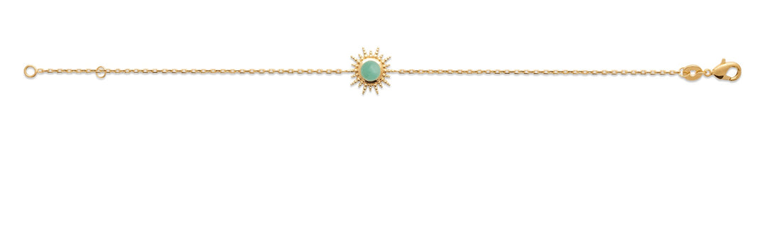 Bracelet Plaqué Or soleil & Aventurine Dellia