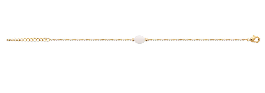 Bracelet Plaqué Or & Pierre de lune Galet