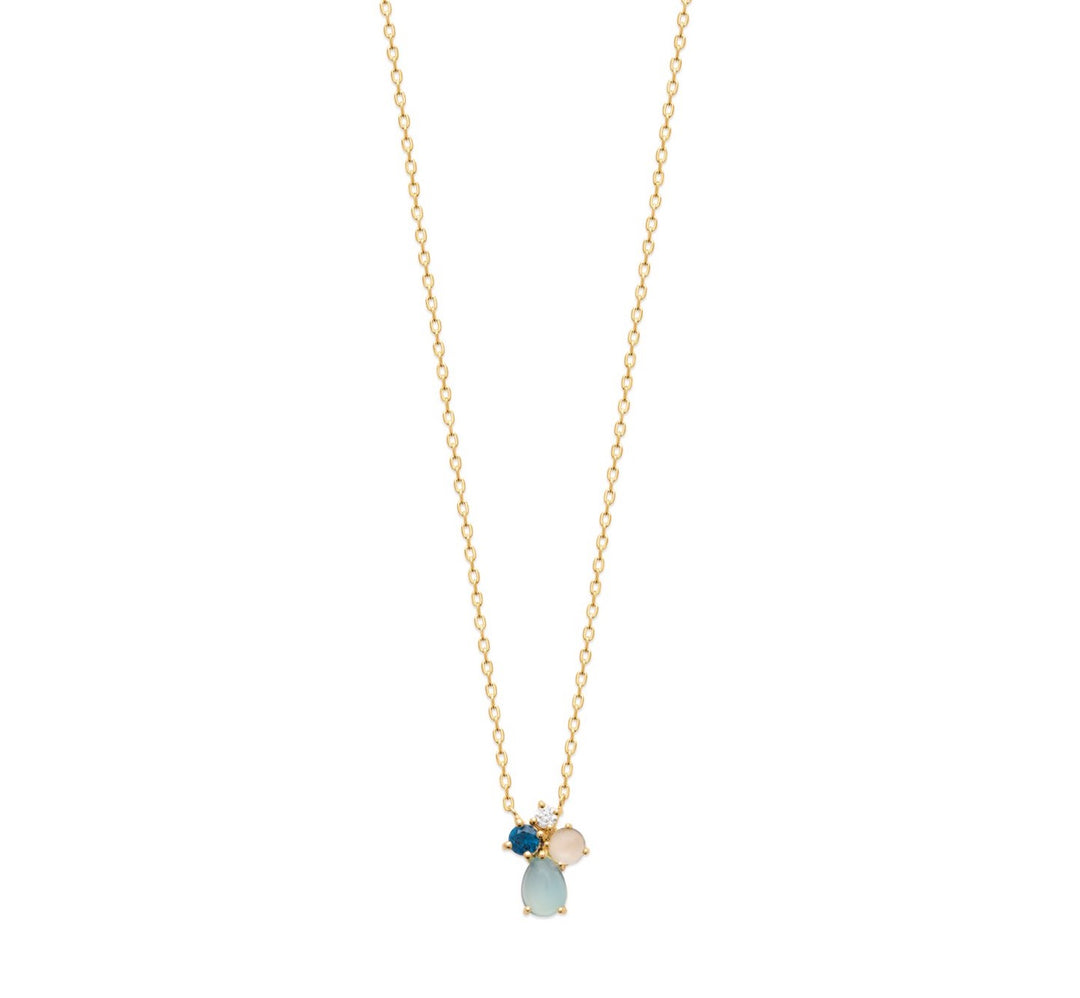 Collier Plaqué Or OZ & Agate bleue Gaïa