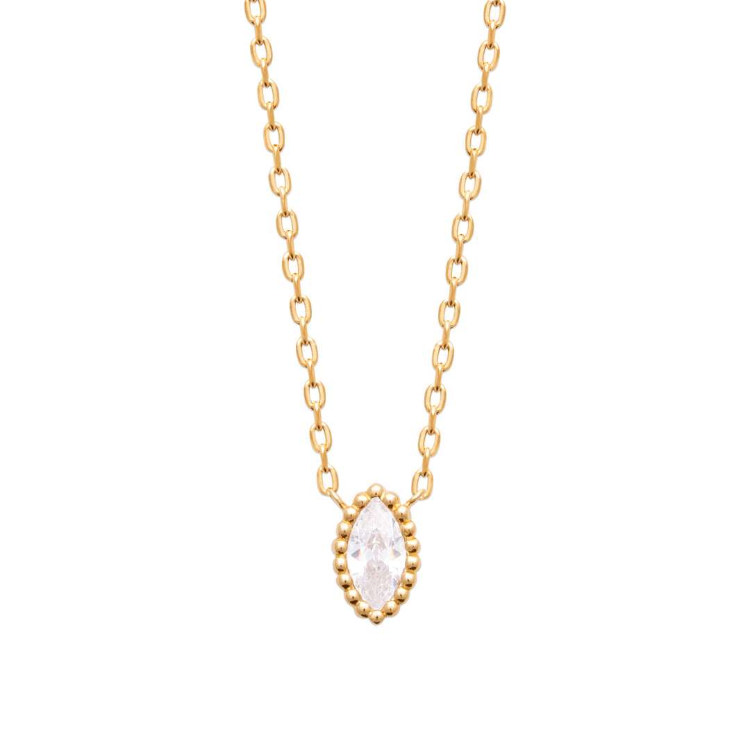 Collier Plaqué Or & OZ Solitaire Joya