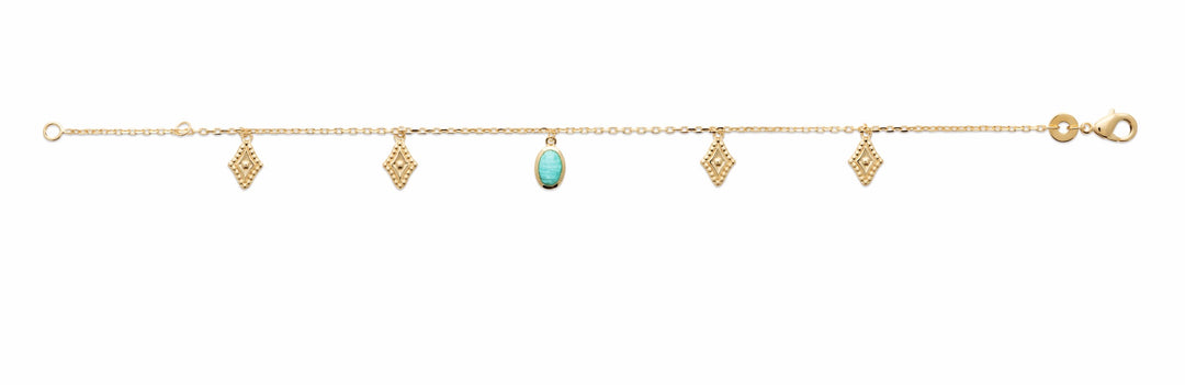 Bracelet Plaqué Or pampille & Amazonite Athéna