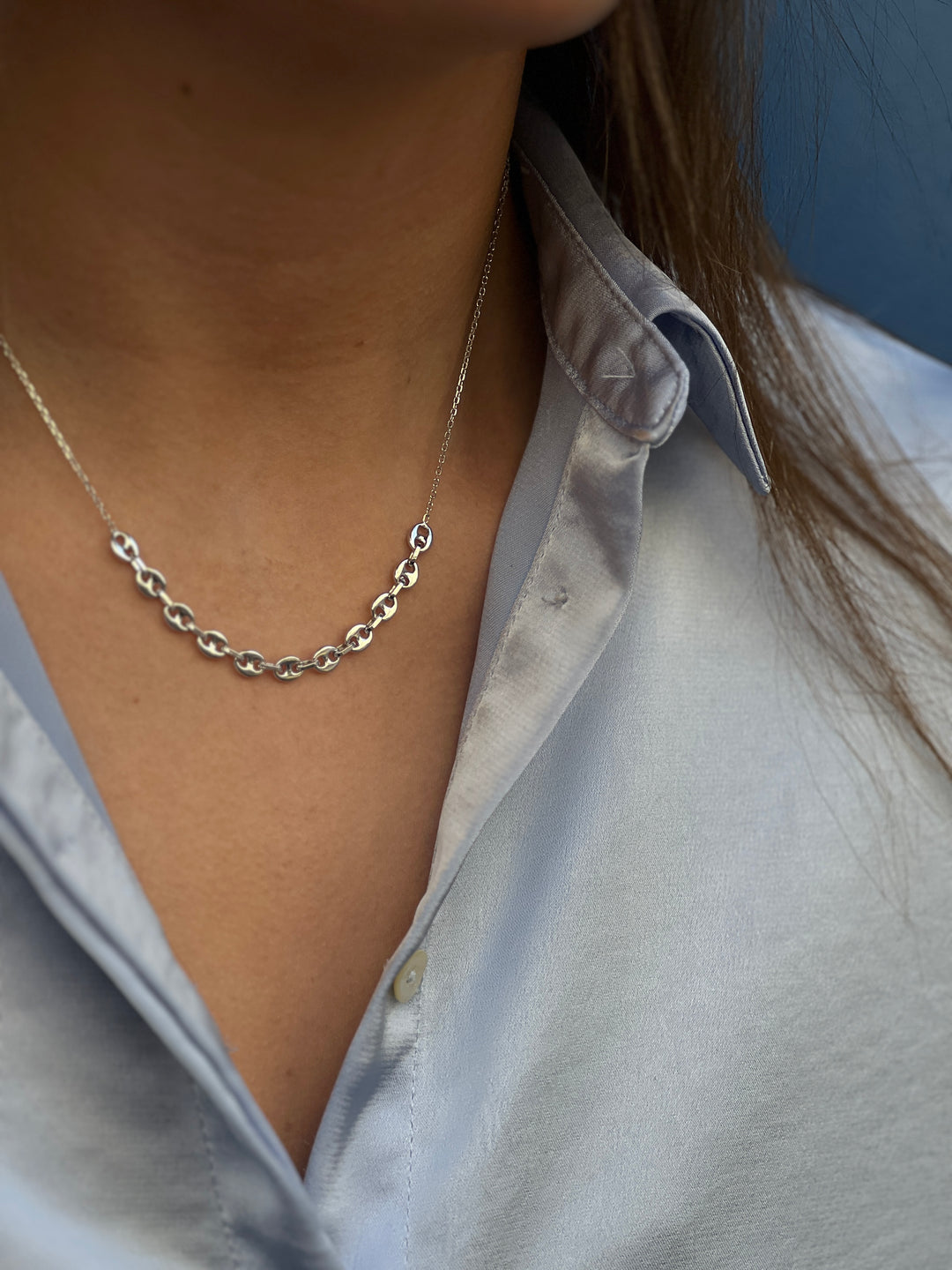 Collier Argent 925 motif graine de café Ashton