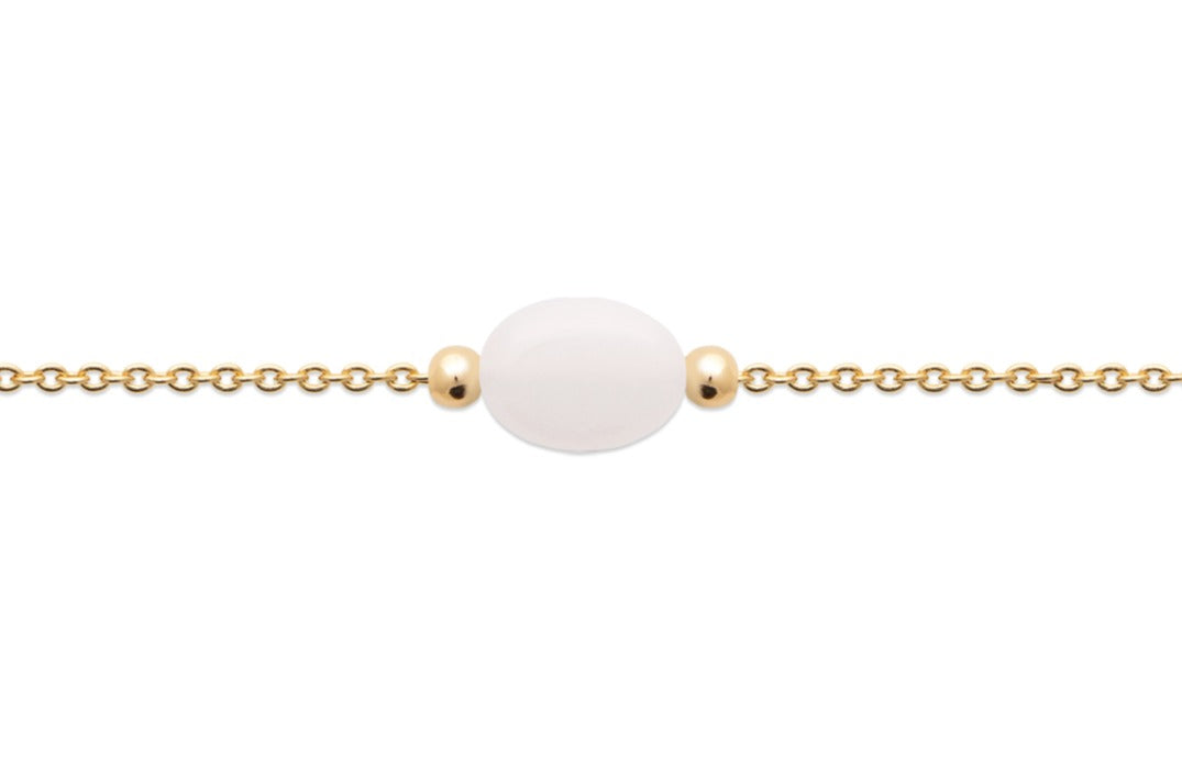 Collier Plaqué Or Galet & Pierre de lune
