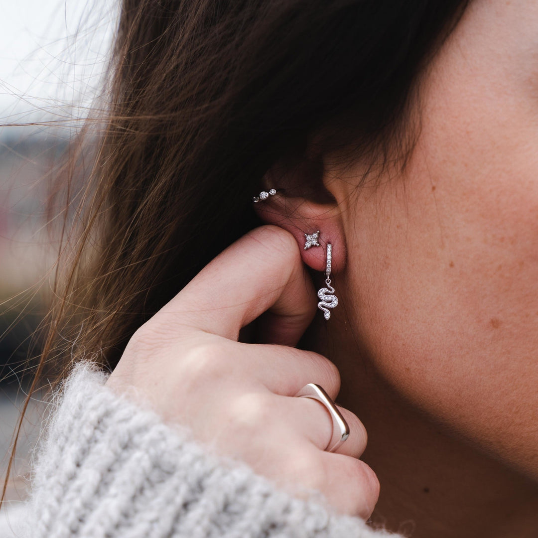 Boucles d'oreilles Argent 925 puces losange Adeline