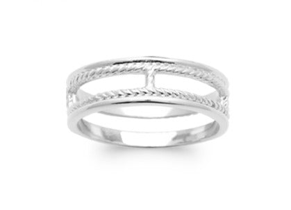 Bague Argent 925 double rang motif tresse Carène