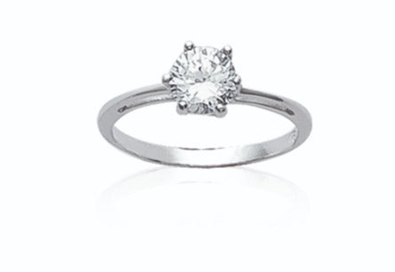 Bague Argent 925 solitaire sertie griffe & OZ Concorde