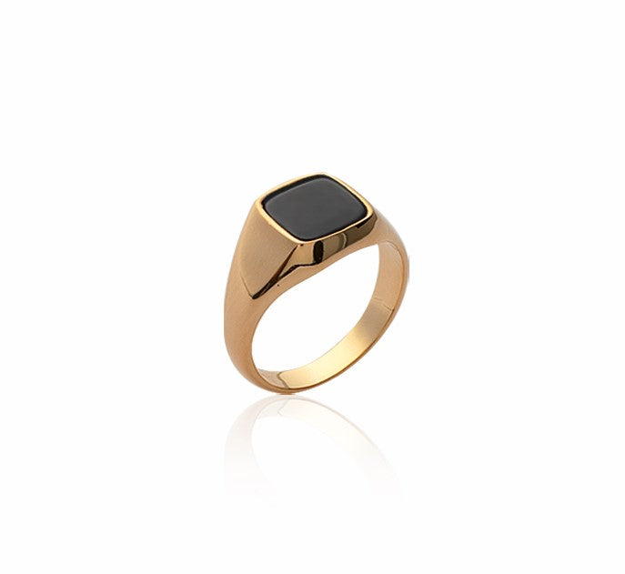 Bague homme Plaqué Or chevalière Lucas