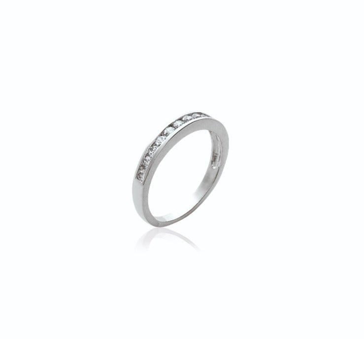 Bague Argent 925 demi alliance Argent 925 sertie rail & OZ