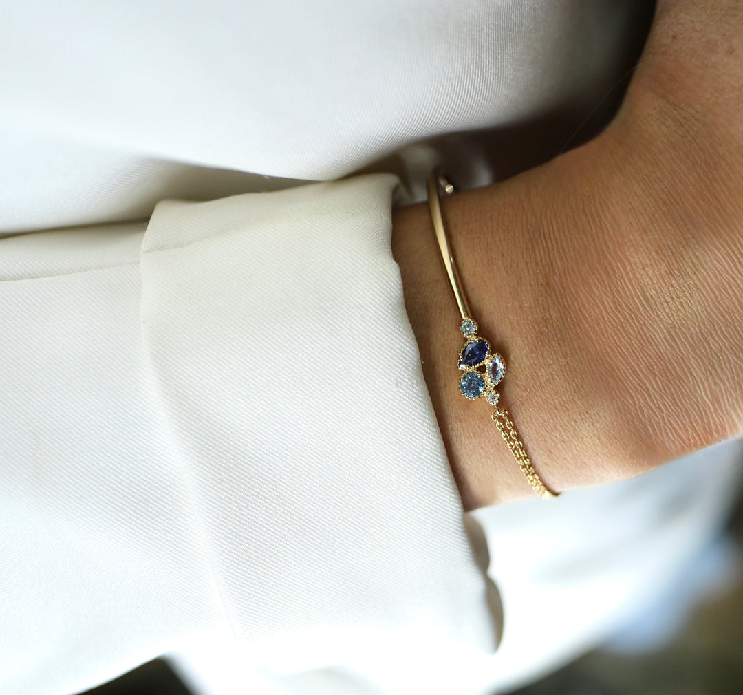 Bracelet Plaqué Or & Oz bleu Moea