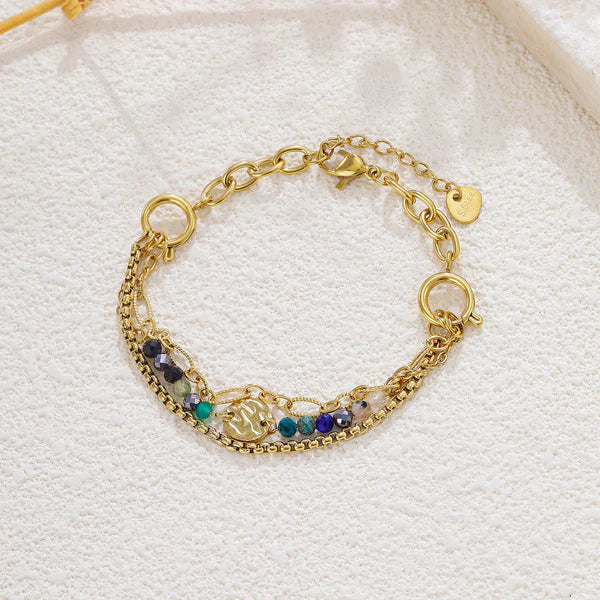 Bracelet Acier inoxydable doré femme triple Unity