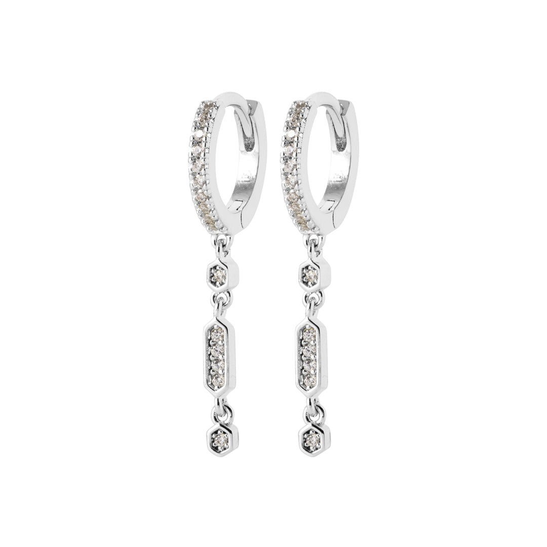 Boucles d'oreilles Argent 925 créoles pampilles Léonie