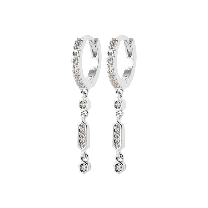 Boucles d'oreilles Argent 925 créoles pampilles Halo