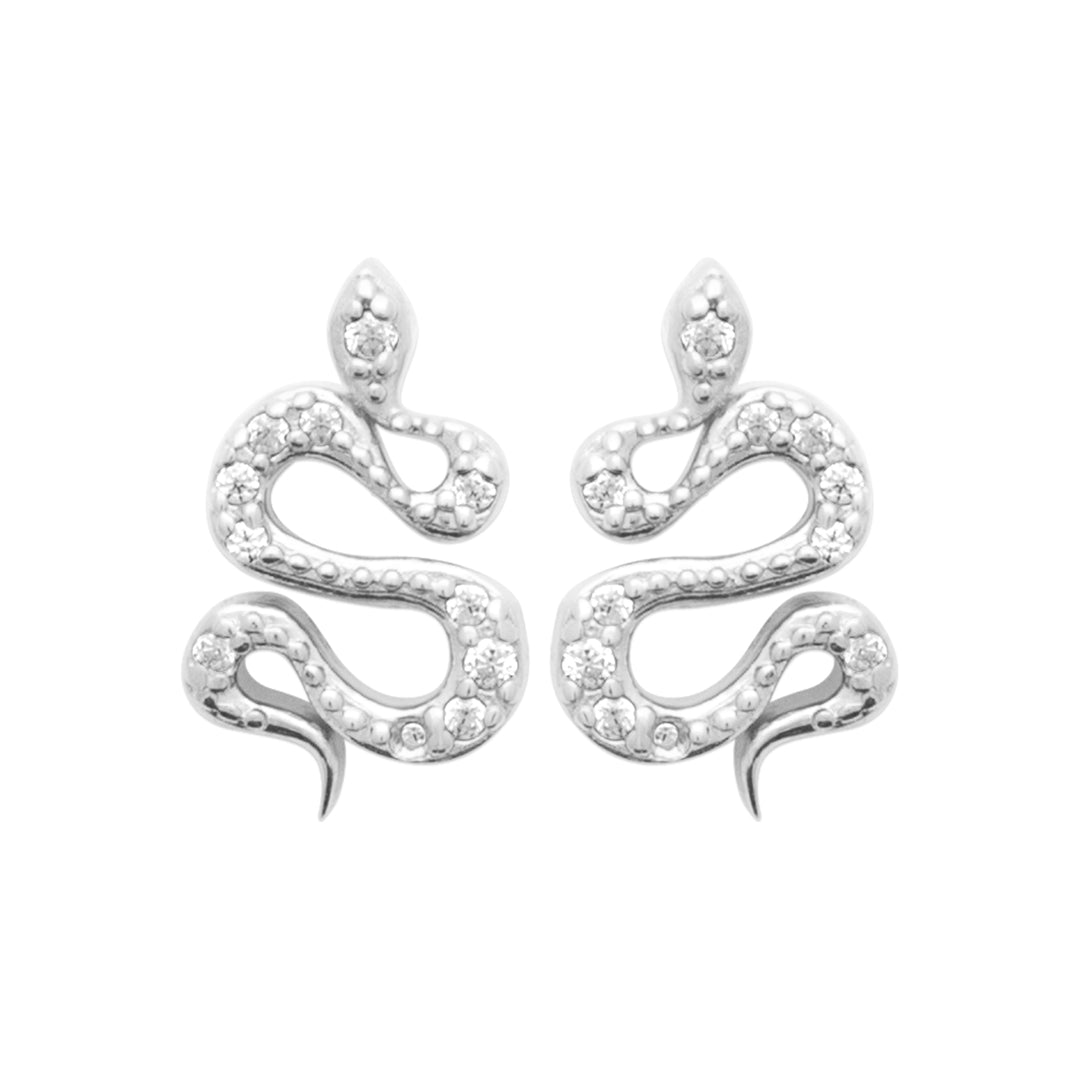 Boucles d'oreilles puces Argent 925 & OZ forme serpent Rafaela