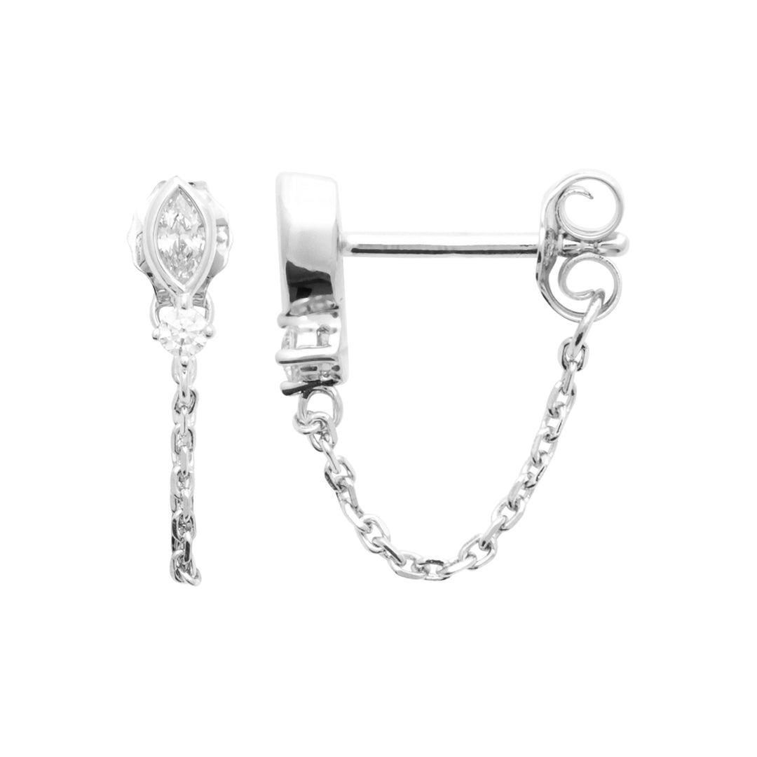 Boucle d'oreille Argent & OZ Lunar