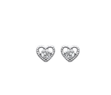 Boucles d'oreilles Argent 925 & OZ forme coeur Vaïa