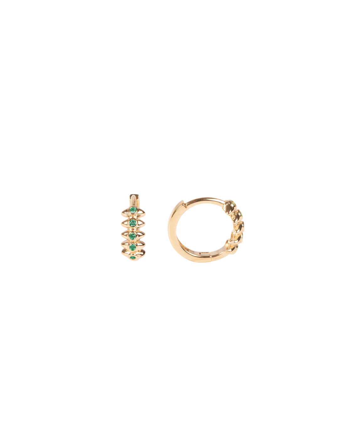 Boucles d'oreilles Plaqué Or & Oz vert Joon