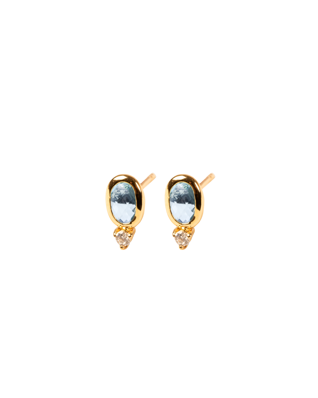 Boucles d'oreilles Plaqué Or & Oz bleu Olia
