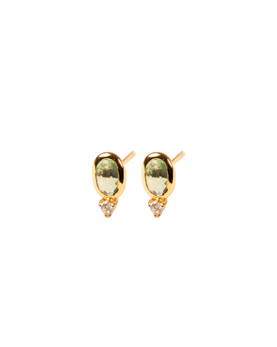 Boucles d'oreilles Plaqué Or & Oz vert Olia
