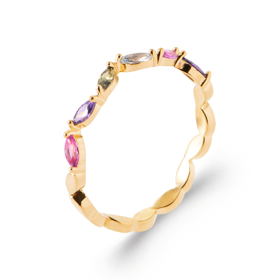 Bague Plaqué Or Violette