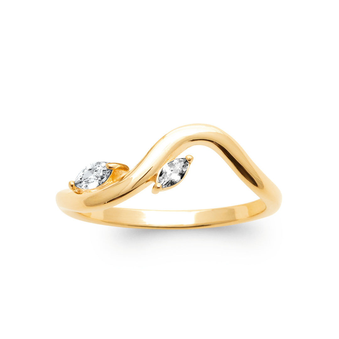 Bague Plaqué Or Wave