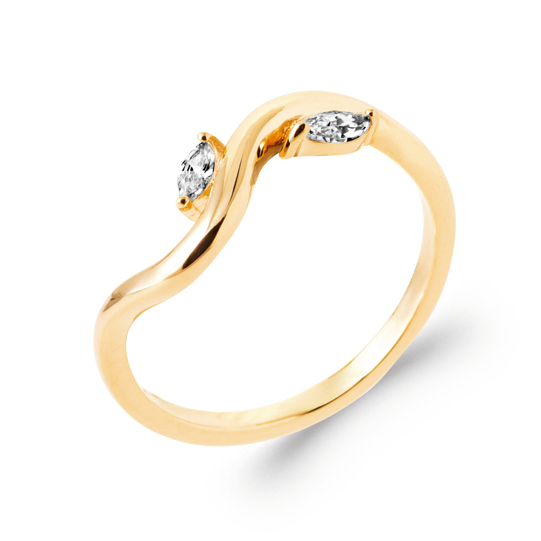 Bague Plaqué Or Wave
