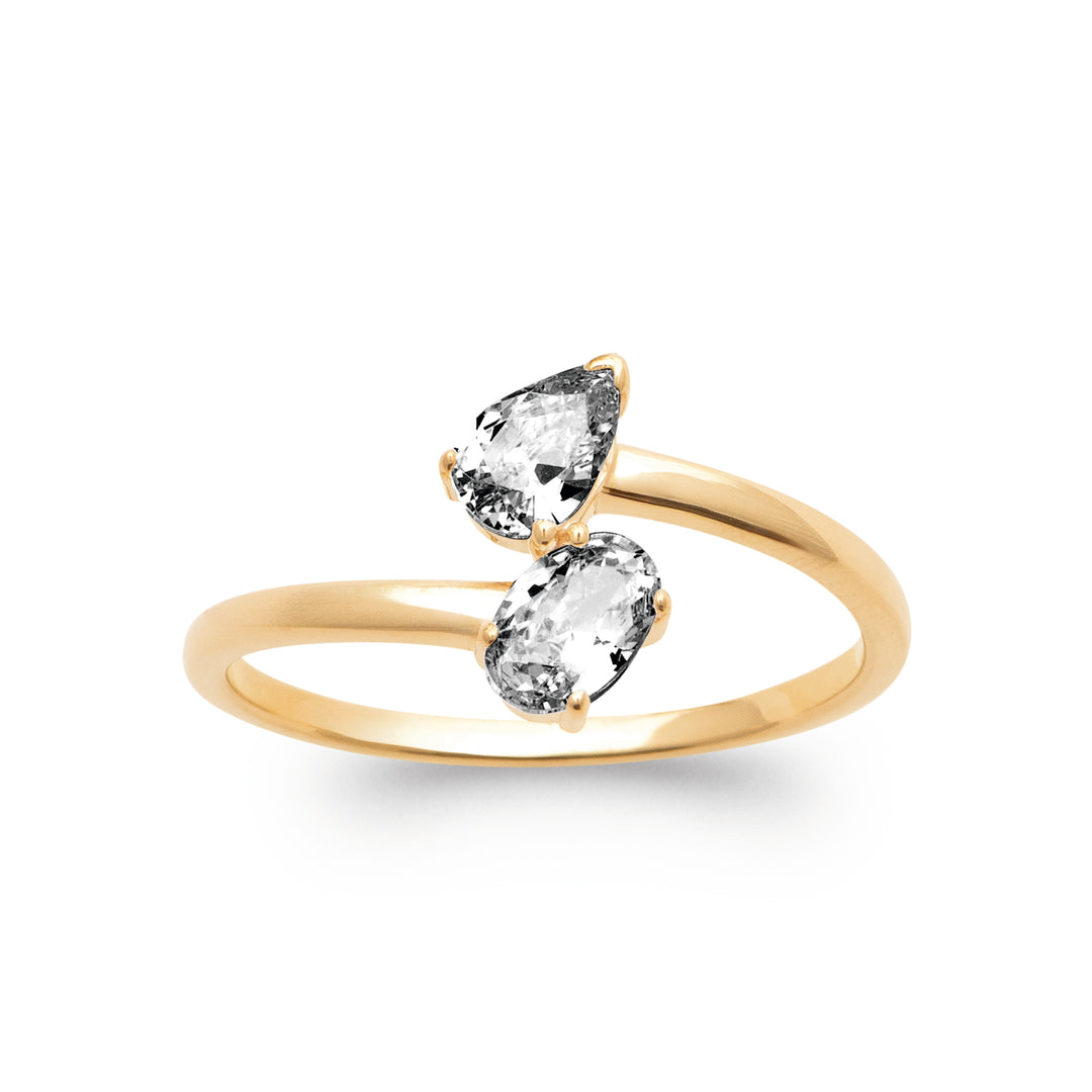 Bague Plaqué Or Toi&Moi